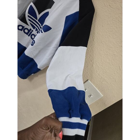 Vintage Adidas Sweatshirt, Blue/ Black/ White, Size Small Oversized With Defect - Picture 4 of 7